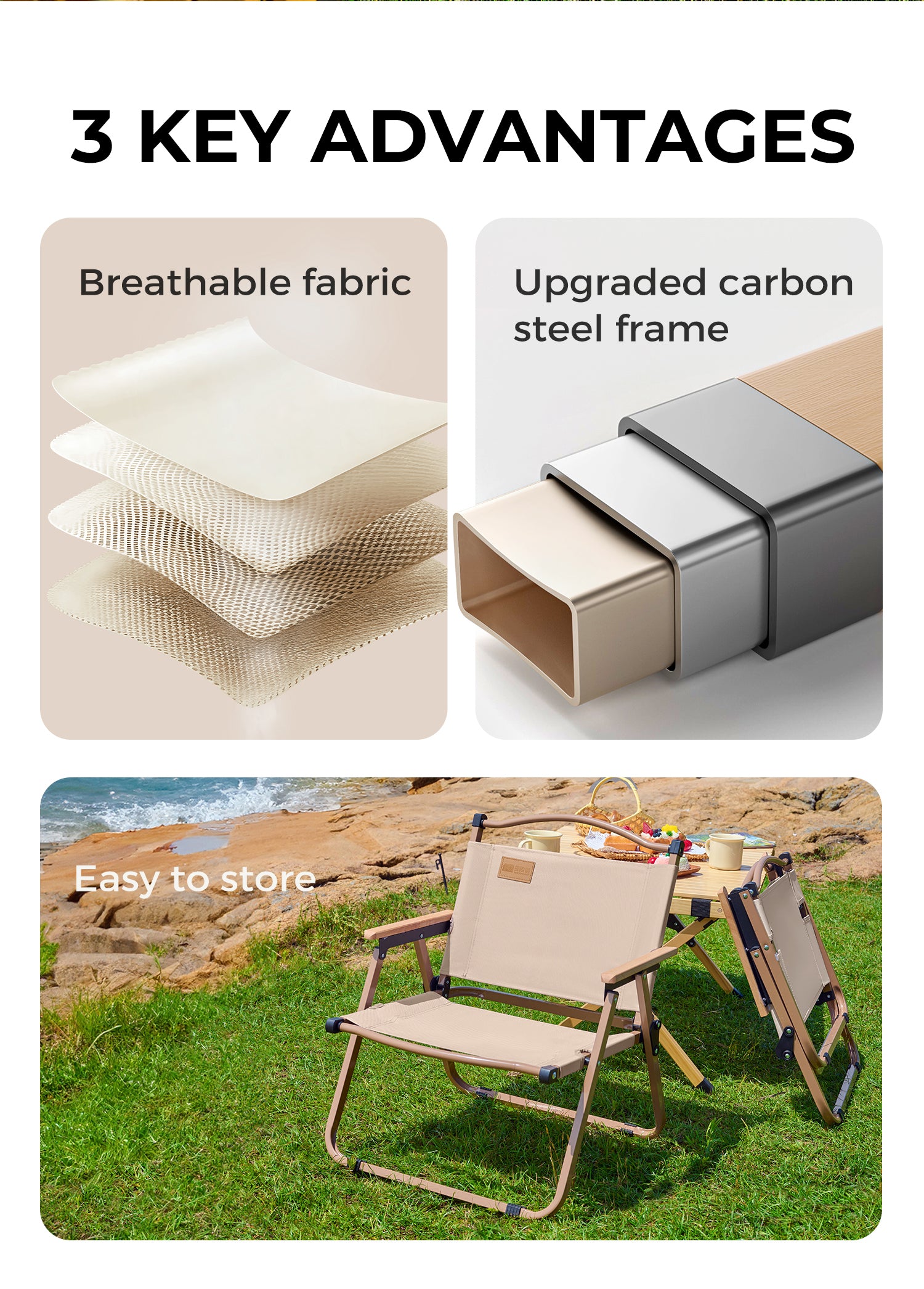 Perch Lightweight Folding Camping Chair-Pack of 2