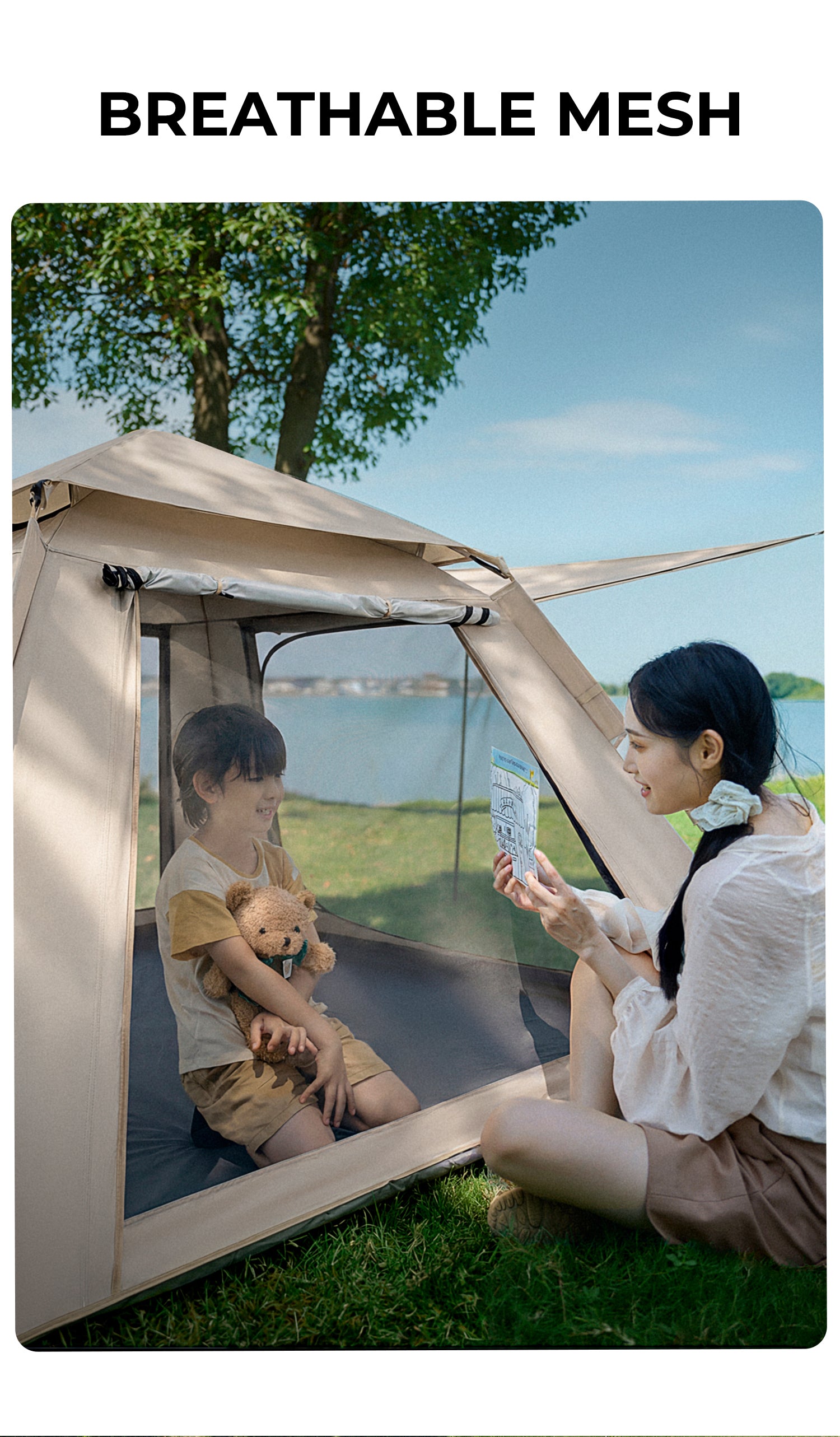 Bathe Automatic 4-Season Camping Tent (Cream Cream/Silver Coated)
