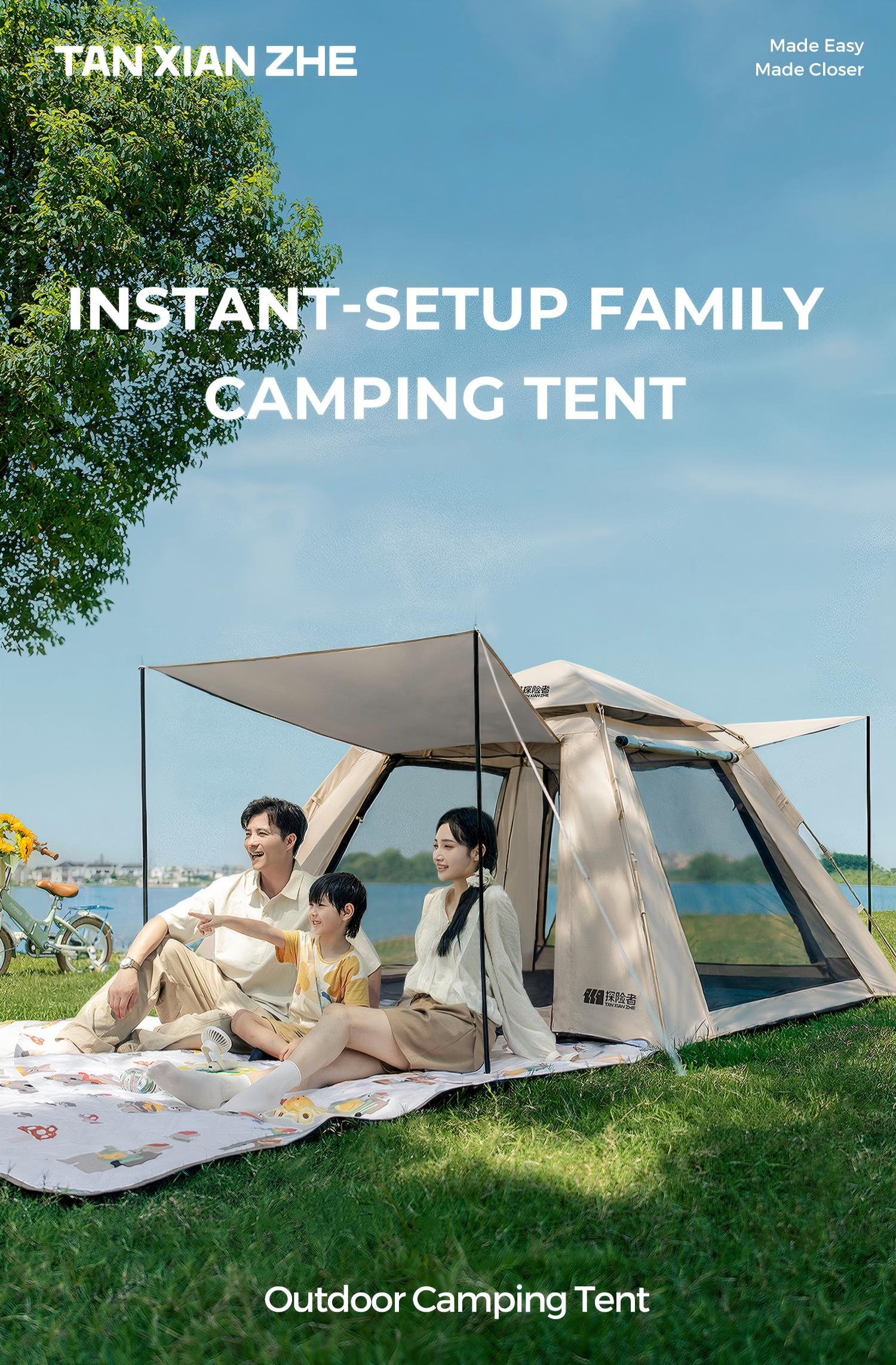 Bathe Automatic 4-Season Camping Tent (Cream Cream/Silver Coated)