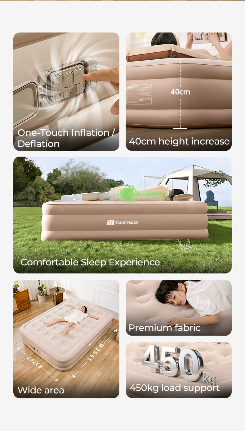 Cirro 16" Elevated Automatic Air Mattress - 3-Layer Double-High Blow Up Bed