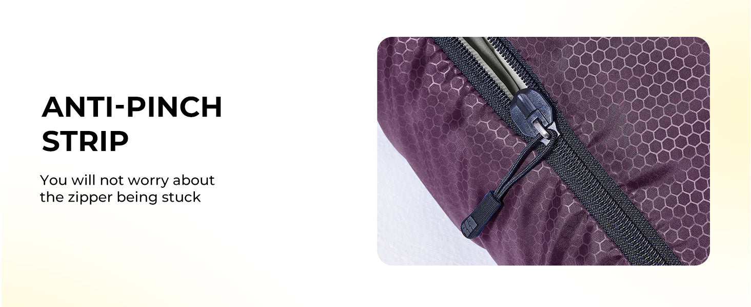 Puff Hooded Camping Sleeping Bag – Purple