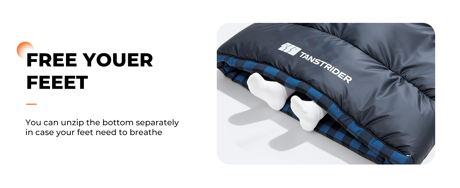 Plaidy Hooded Flannel Camping Sleeping Bag – Blue Plaid