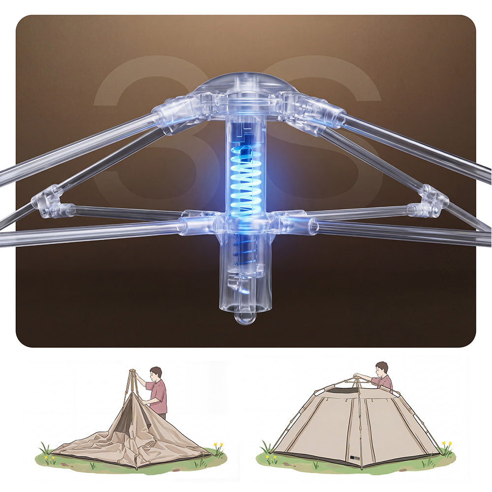 Bathe Automatic 4-Season Camping Tent (Cream Cream/Silver Coated)