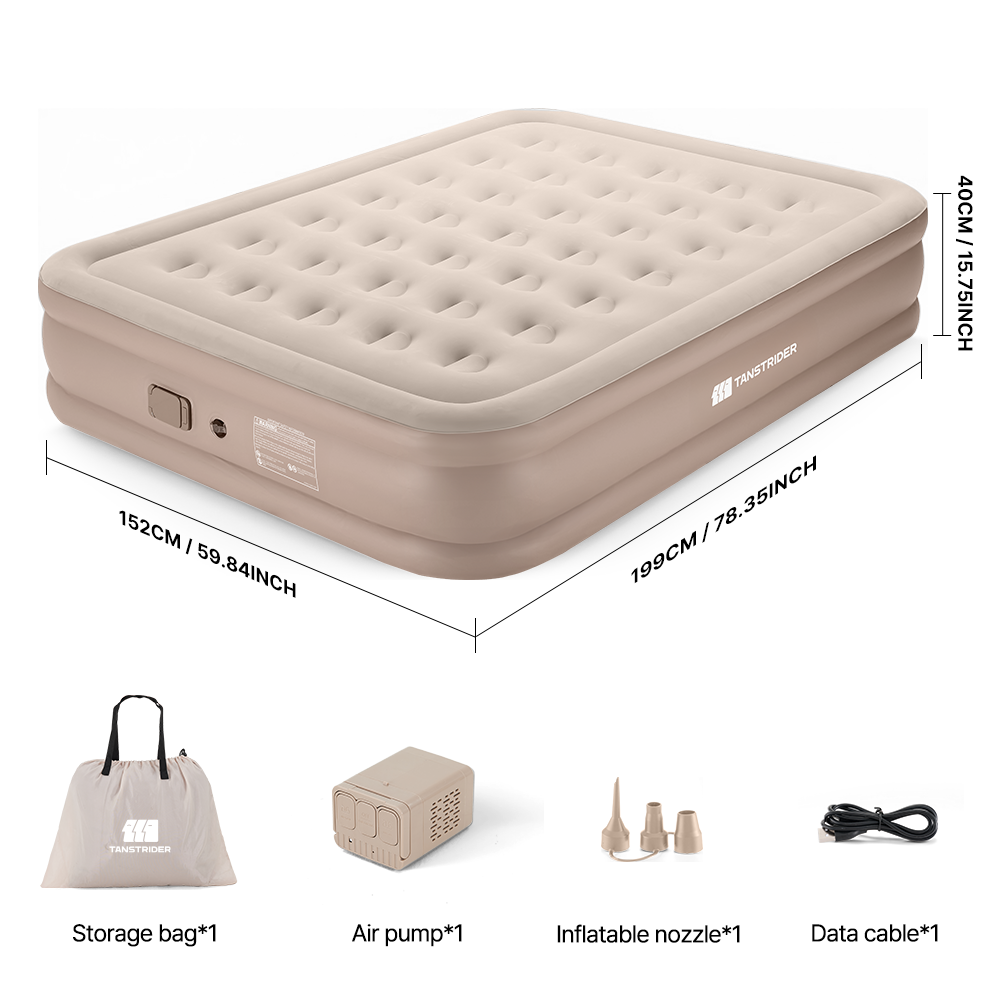 Cirro 16" Elevated Automatic Air Mattress - 3-Layer Double-High Blow Up Bed